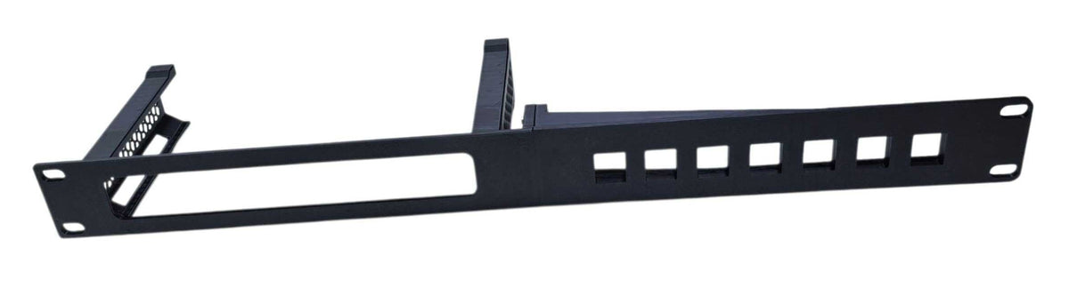 Black metal bracket on a white background