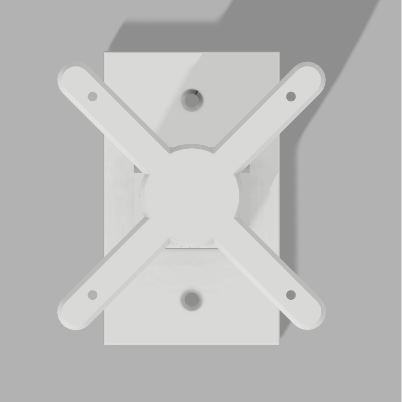 An adjustable white plastic mount for Unifi XGS wifi access point