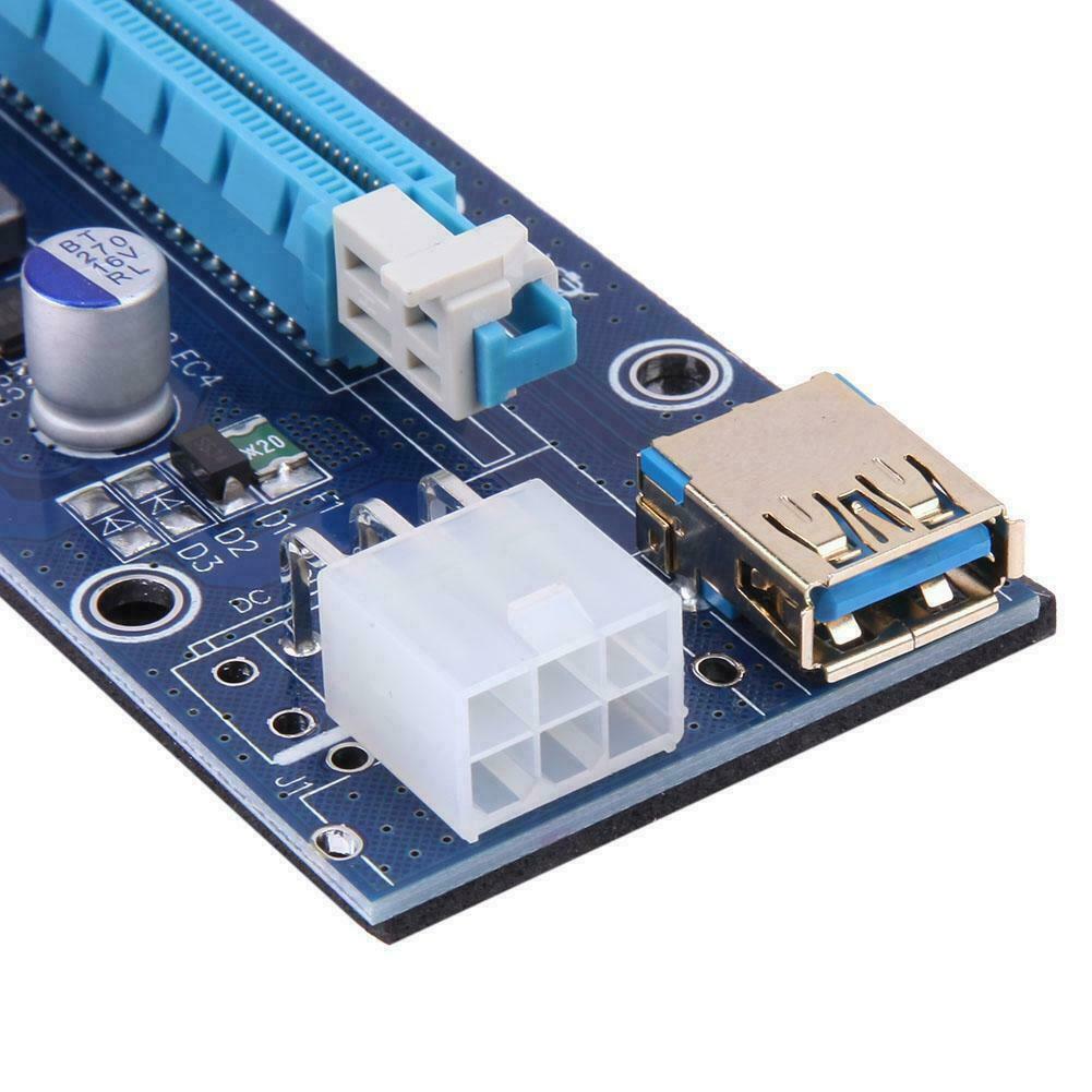 GPU Riser Card PCI-E Ver009s 1x to 16x USB Miner
